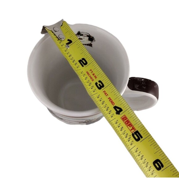 Snowman Coffee Mug Tea Cup Holiday Christmas Holly Scarf White Brown Read - Picture 6 of 7